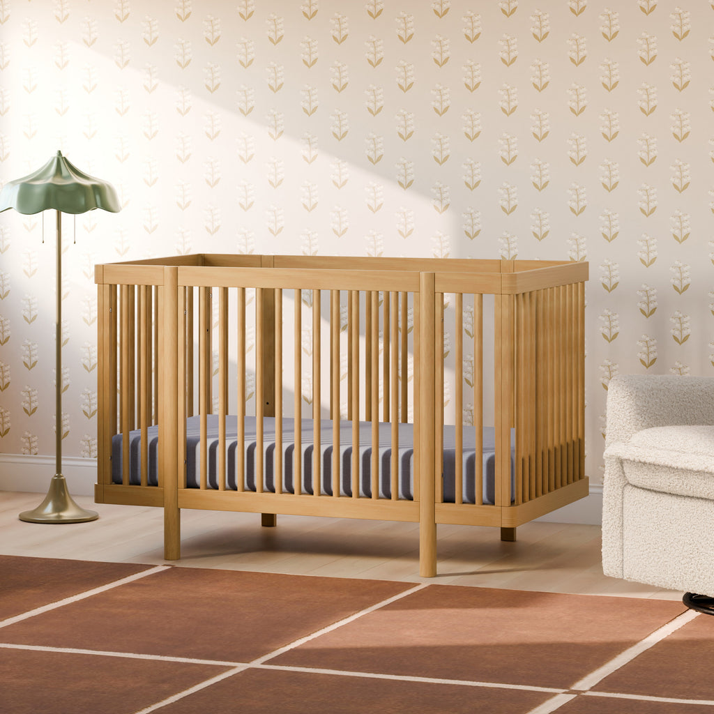 M29880HY,Babyletto,Pogo 8-in-1 Convertible Crib w/All-Stages Conversion Kits in Honey
