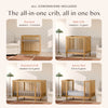 M29880HY,Babyletto,Pogo 8-in-1 Convertible Crib w/ Bassinet & Toddler Bed Kits in Honey