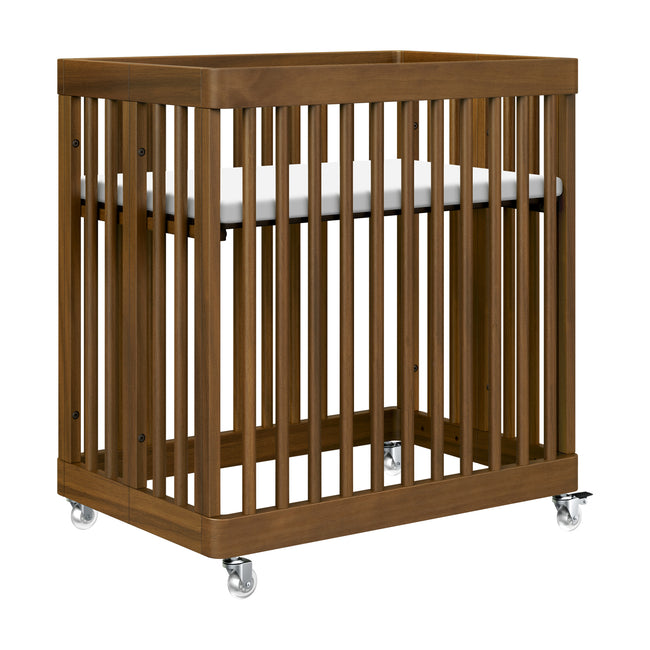 M29880NL,Babyletto,Pogo 8-in-1 Convertible Crib w/ Bassinet & Toddler Bed Kits in Natural Walnut