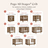 M29880NL,Babyletto,Pogo 8-in-1 Convertible Crib w/ Bassinet & Toddler Bed Kits in Natural Walnut