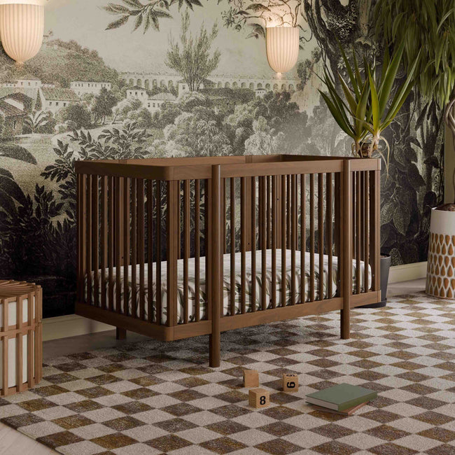 M29880NL,Babyletto,Pogo 8-in-1 Convertible Crib w/ Bassinet & Toddler Bed Kits in Natural Walnut