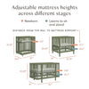 M29880OL,Babyletto,Pogo 8-in-1 Convertible Crib w/ Bassinet & Toddler Bed Kits in Olive