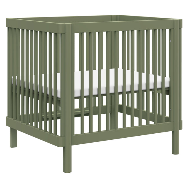 M29880OL,Babyletto,Pogo 8-in-1 Convertible Crib w/ Bassinet & Toddler Bed Kits in Olive