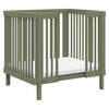 M29880OL,Babyletto,Pogo 8-in-1 Convertible Crib w/ Bassinet & Toddler Bed Kits in Olive