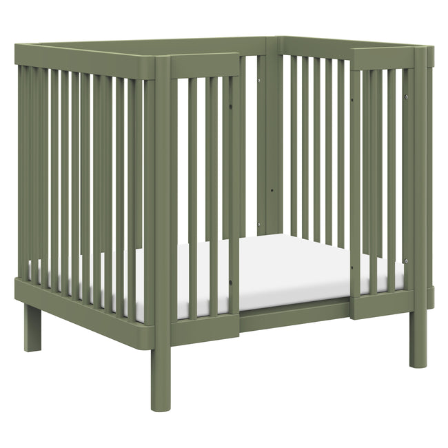M29880OL,Babyletto,Pogo 8-in-1 Convertible Crib w/ Bassinet & Toddler Bed Kits in Olive