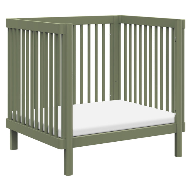 M29880OL,Babyletto,Pogo 8-in-1 Convertible Crib w/ Bassinet & Toddler Bed Kits in Olive