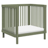 M29880OL,Babyletto,Pogo 8-in-1 Convertible Crib w/ Bassinet & Toddler Bed Kits in Olive