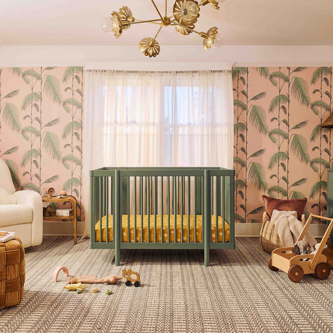 M29880OL,Babyletto,Pogo 8-in-1 Convertible Crib w/All-Stages Conversion Kits in Olive