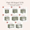 M29880OL,Babyletto,Pogo 8-in-1 Convertible Crib w/ Bassinet & Toddler Bed Kits in Olive