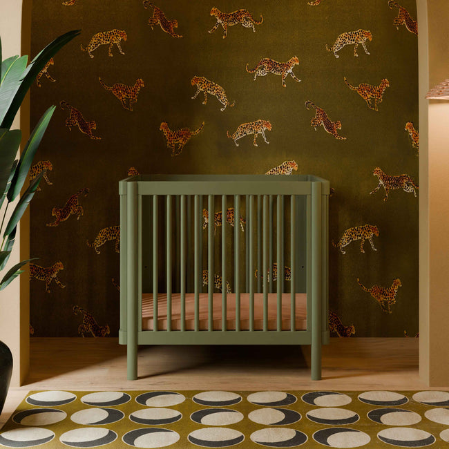 M29880OL,Babyletto,Pogo 8-in-1 Convertible Crib w/ Bassinet & Toddler Bed Kits in Olive