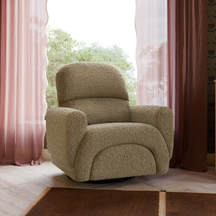 M30087LT,Babyletto,Rainbow Recliner and Swivel Glider in Latte Teddy Loop