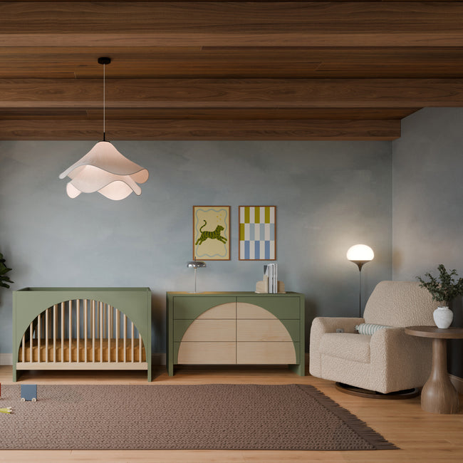 M30201OLSH,Babyletto,Moab 3-in-1 Convertible Crib in Olive/Ash