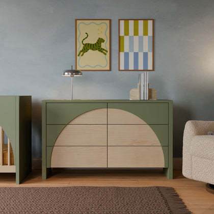 M30216OLSH,Babyletto,Moab 6-Drawer Assembled Dresser in Olive/Ash