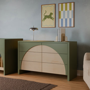 M30216OLSH,Babyletto,Moab 6-Drawer Assembled Dresser in Olive/Ash