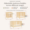 M30880BD,Babyletto,Rolli 9-in-1 Convertible All-Stages® Crib w/ Bassinet & Toddler Bed Kits in Blonde