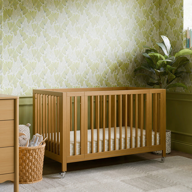 M30880HY,Babyletto,Rolli 9-in-1 Convertible All-Stages® Crib w/ Bassinet & Toddler Bed Kits in Honey