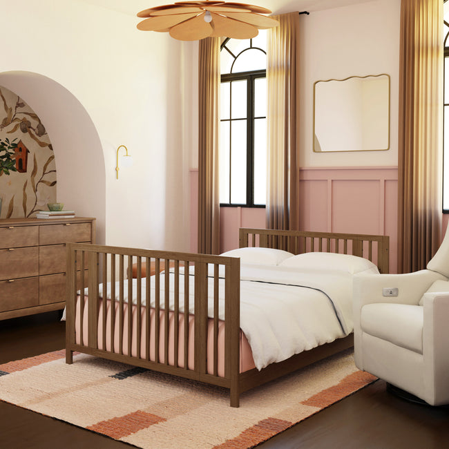 M30880NL,Babyletto,Rolli 9-in-1 Convertible All-Stages® Crib w/ Bassinet & Toddler Bed Kits in Natural Walnut
