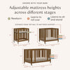 M30880NL,Babyletto,Rolli 9-in-1 Convertible All-Stages® Crib w/ Bassinet & Toddler Bed Kits in Natural Walnut