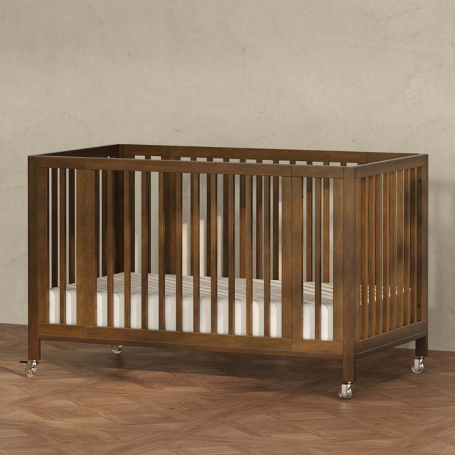 M30880NL,Babyletto,Rolli 9-in-1 Convertible All-Stages® Crib w/ Bassinet & Toddler Bed Kits in Natural Walnut