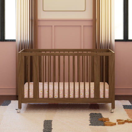 M30880NL,Babyletto,Rolli 9-in-1 Convertible All-Stages® Crib w/ Bassinet & Toddler Bed Kits in Natural Walnut