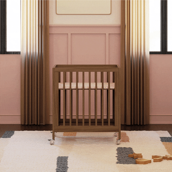 M30880NL,Babyletto,Rolli 9-in-1 Convertible All-Stages® Crib w/ Bassinet & Toddler Bed Kits in Natural Walnut