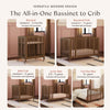 M30880NL,Babyletto,Rolli 9-in-1 Convertible All-Stages® Crib w/ Bassinet & Toddler Bed Kits in Natural Walnut