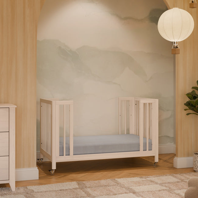 M30880NX,Babyletto,Rolli 9-in-1 Convertible All-Stages® Crib w/ Bassinet & Toddler Bed Kits in Washed Natural