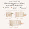 M30880NX,Babyletto,Rolli 9-in-1 Convertible All-Stages® Crib w/ Bassinet & Toddler Bed Kits in Washed Natural