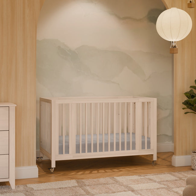 M30880NX,Babyletto,Rolli 9-in-1 Convertible All-Stages® Crib w/ Bassinet & Toddler Bed Kits in Washed Natural