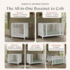 M30880W,Babyletto,Rolli 9-in-1 Convertible All-Stages® Crib w/ Bassinet & Toddler Bed Kits in White