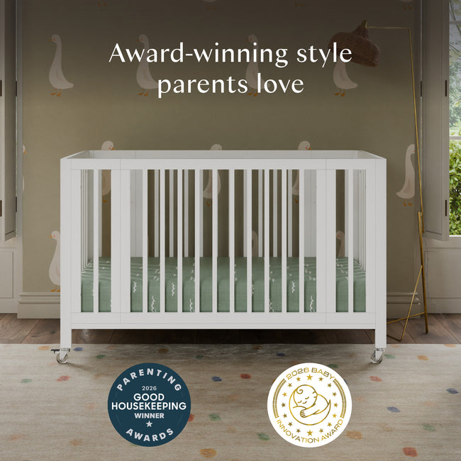 M30880W,Babyletto,Rolli 9-in-1 Convertible All-Stages® Crib w/ Bassinet & Toddler Bed Kits in White
