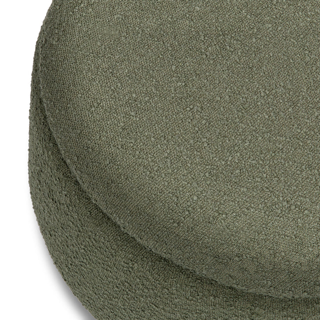 M30985POBHF,Namesake,Tuffet Storage Ottoman in Performance Olive Boucle w/Honey Ball Feet