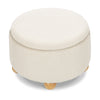 M30985PWBHF,Namesake,Tuffet Storage Ottoman in Performance Ivory Boucle w/Honey Ball Feet