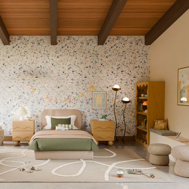 M31111HY,Babyletto Kids,Lido Wave Bookcase in Honey