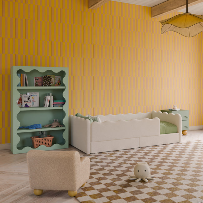 M31111LS,Babyletto Kids,Lido Wave Bookcase in Light Sage