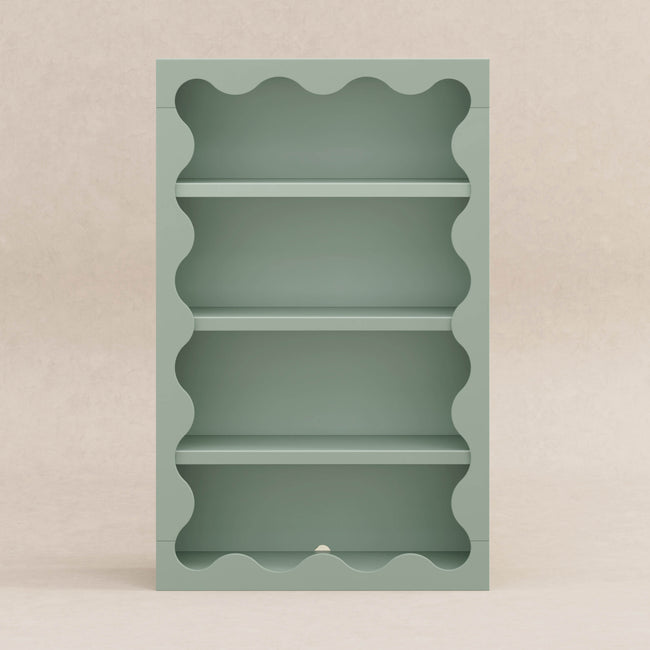 M31111LS,Babyletto Kids,Lido Wave Bookcase in Light Sage