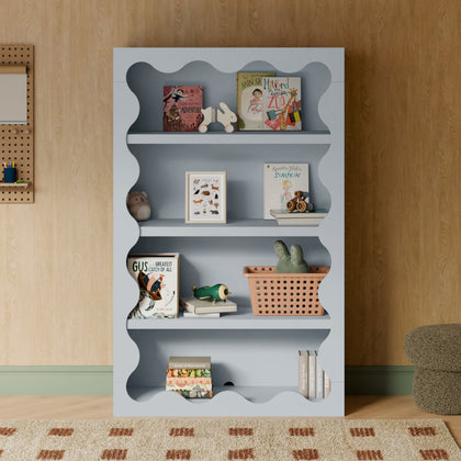 M31111PB,Babyletto Kids,Lido Wave Bookcase in Powder Blue