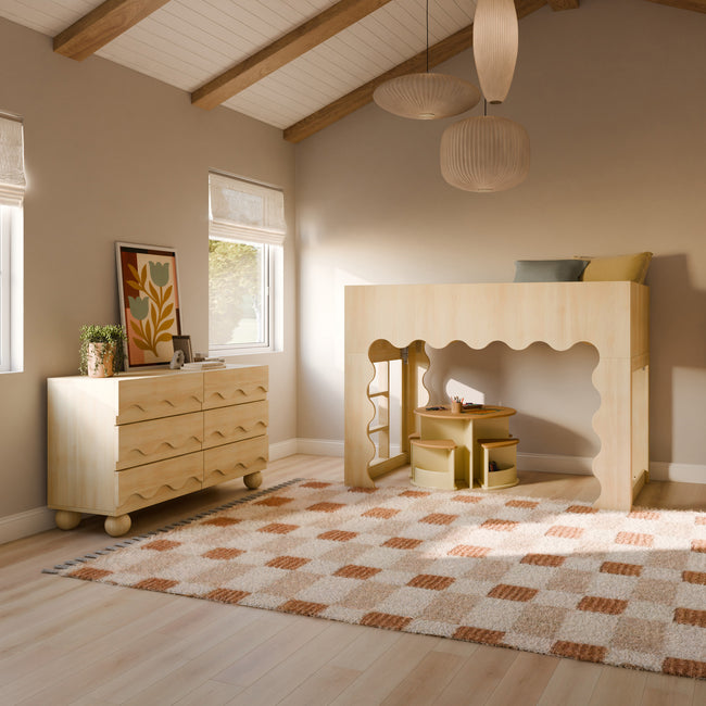 M31116BD,Babyletto Kids,Lido Wave 6-Drawer Assembled Dresser in Blonde