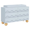 M31116PBHY,Babyletto Kids,Lido Wave 6-Drawer Assembled Dresser in Powder Blue and Honey