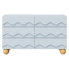 M31116PBHY,Babyletto Kids,Lido Wave 6-Drawer Assembled Dresser in Powder Blue and Honey