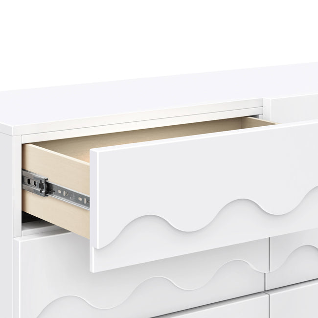 M31116WHY,Babyletto Kids,Lido Wave 6-Drawer Assembled Dresser in White and Honey