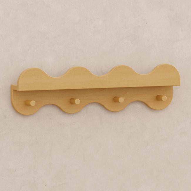 M31125HY,Babyletto Kids,Lido Wave Book Shelf with Hooks in Honey