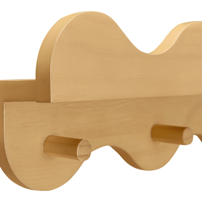 M31125HY,Babyletto Kids,Lido Wave Book Shelf with Hooks in Honey