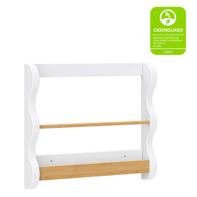 M31130WHY,Babyletto Kids,Lido Wave Book Rack in White and Honey