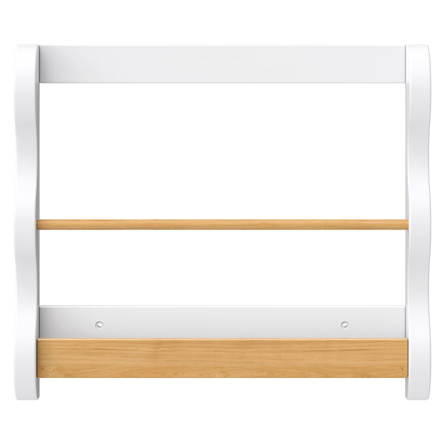 M31130WHY,Babyletto Kids,Lido Wave Book Rack in White and Honey