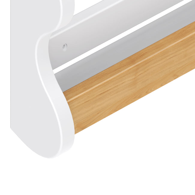 M31130WHY,Babyletto Kids,Lido Wave Book Rack in White and Honey