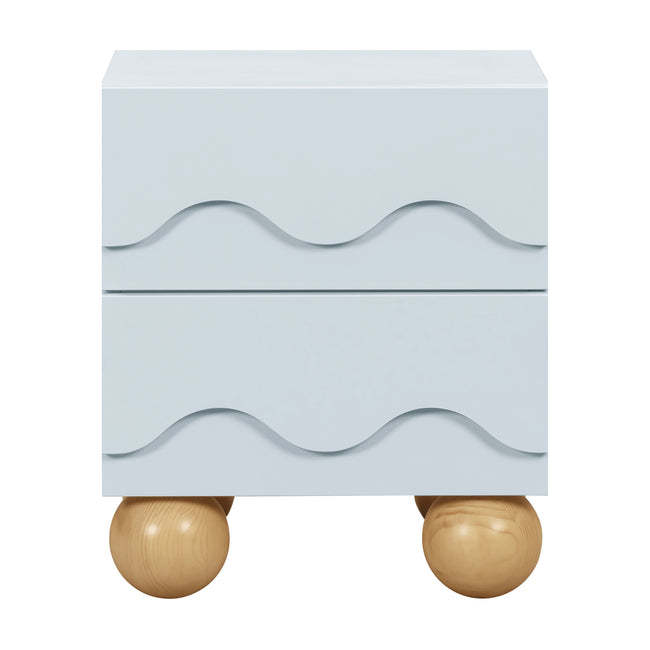 M31160PBHY,Babyletto Kids,Lido Wave Nightstand in Powder Blue and Honey