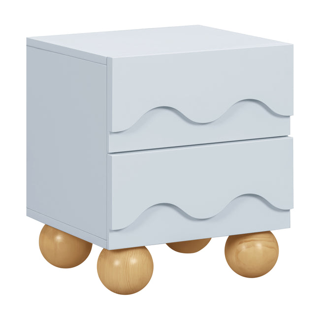M31160PBHY,Babyletto Kids,Lido Wave Nightstand in Powder Blue and Honey