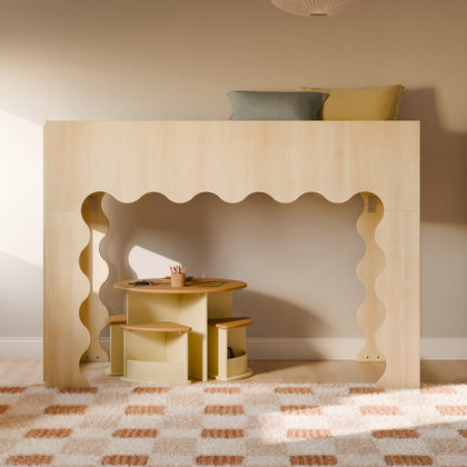 M31171BD,Babyletto Kids,Lido Wave Low Loft Twin Bed in Blonde