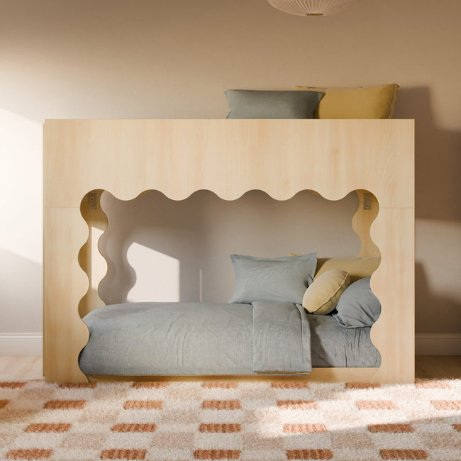 M31171BD,Babyletto Kids,Lido Wave Low Loft Twin Bed in Blonde